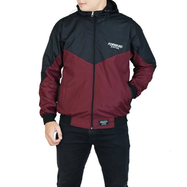 Jaket parasut winbreaker pria original forward