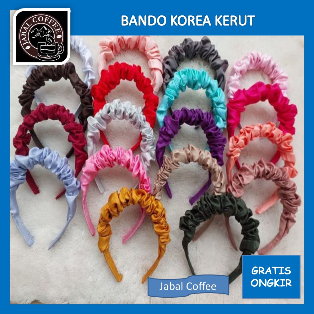 Bando Scrunchine Satin / Bando Korea Kerut / Headband Korea Fashion / Bando Korea Style Aksesoris Rambut