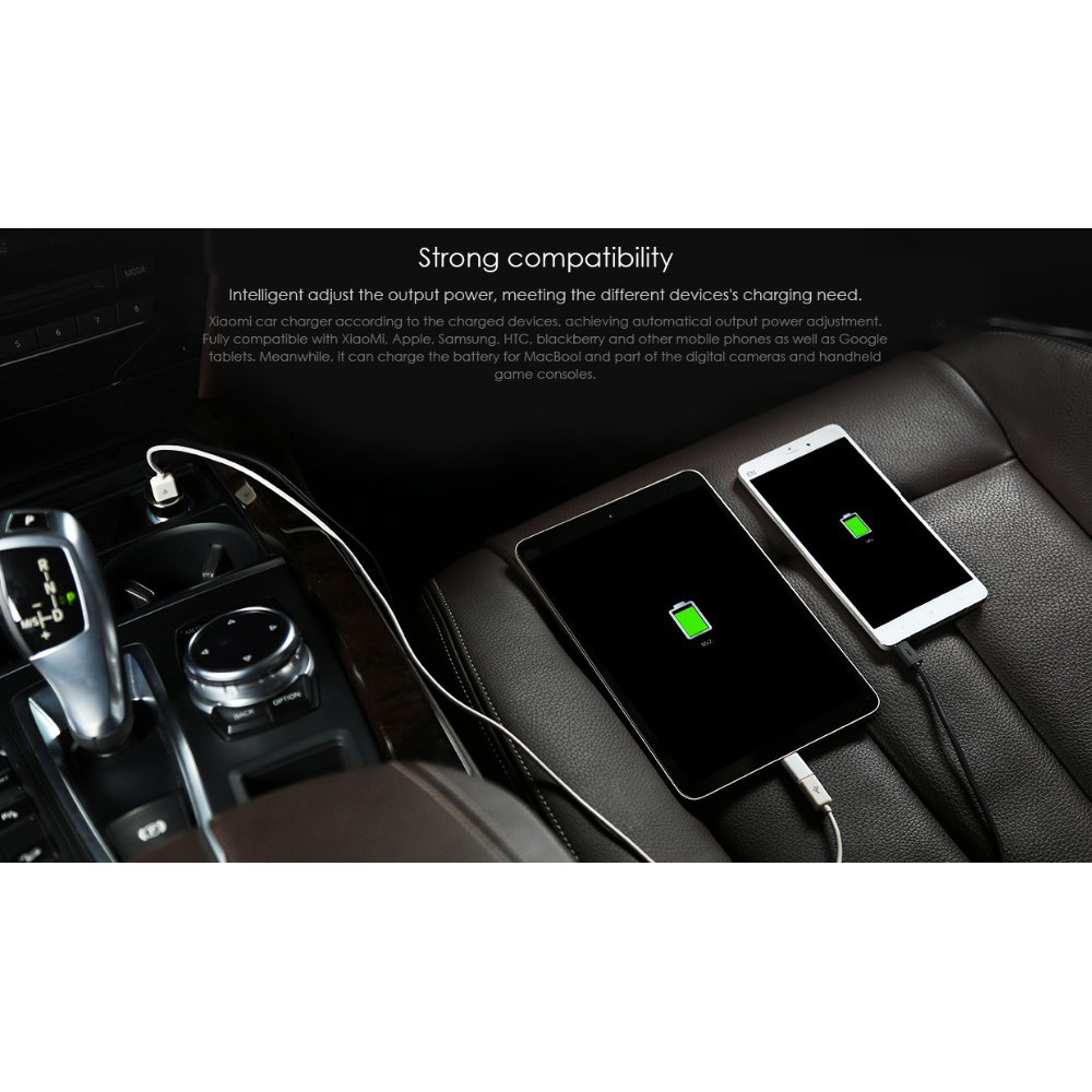 (OROGINAL) Xiaomi Mi Car Charger Dual USB Fast Charging QC 3.0