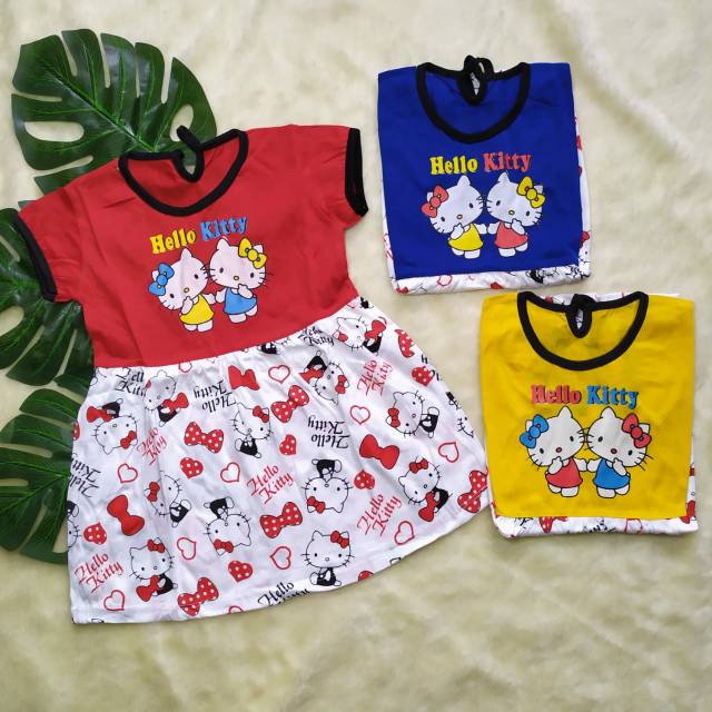 Daster Anak  uk 1-2tahun / Daster Anak Karakter / Dress Anak Perempuan Bahan Kaos Baju Harian Anak