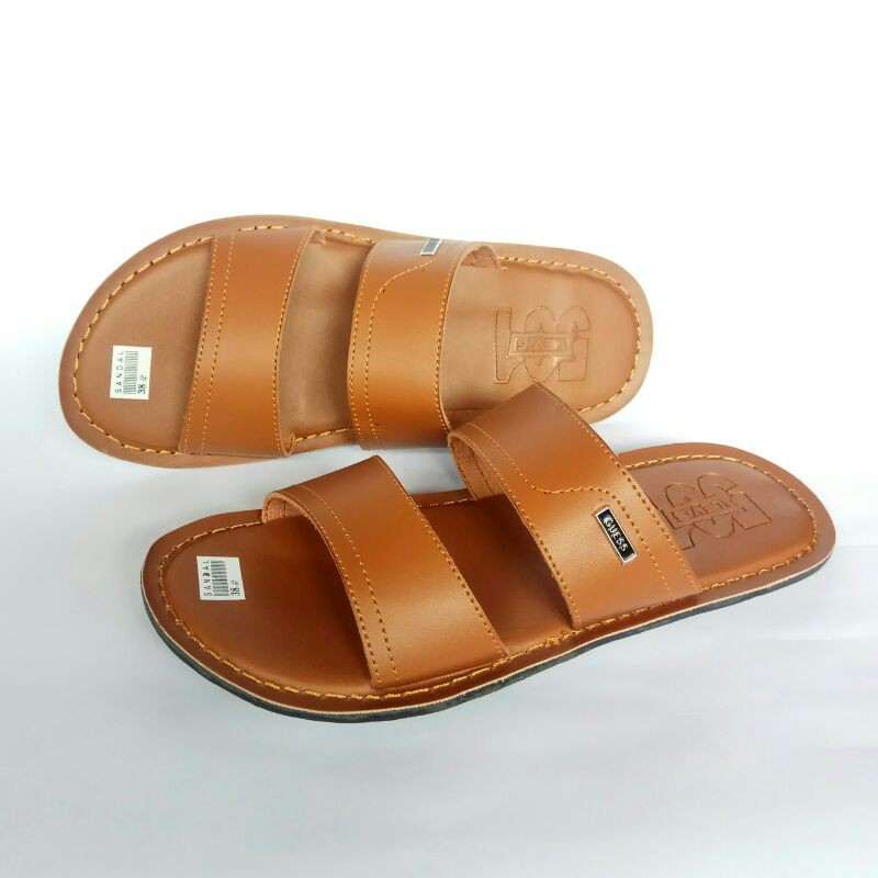 Sandal Pria Slop Kulit, Sendal Selop Pria, Sandal Slop Ban 2-3
