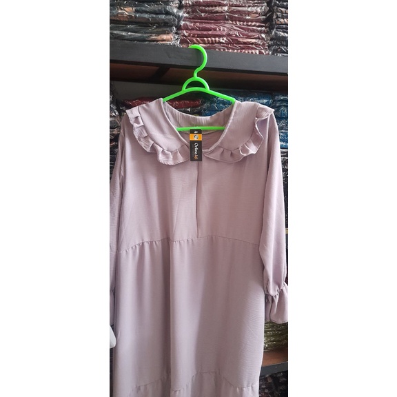 Midi Dress Polos Wanita Kekinian Crinkle Airflow Premium