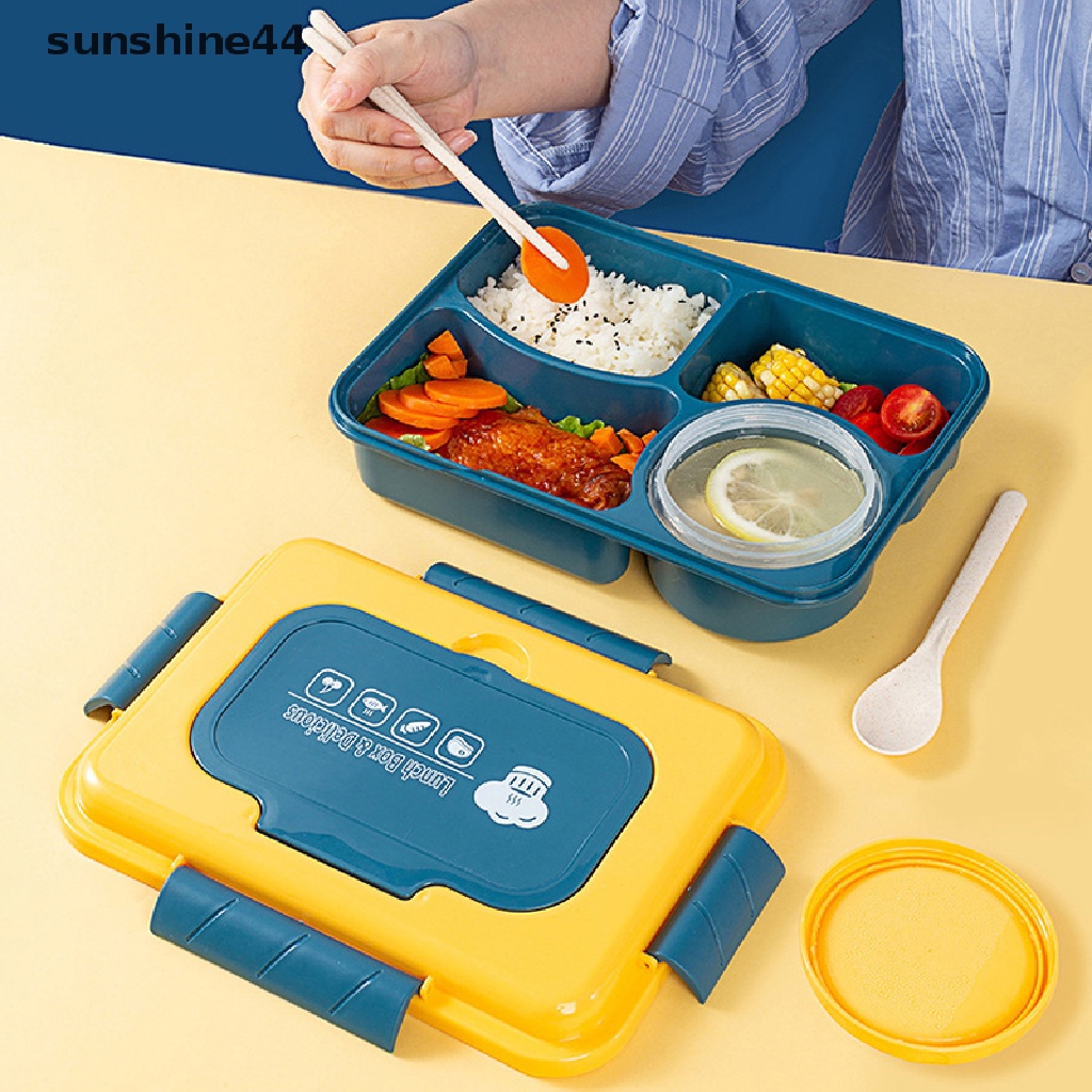 Sunshine Kotak Makan Siang Portable 4 / 5 Sekat Anti Bocor Untuk Pelajar / Kantor