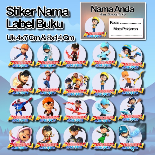 

Stiker Label Buku boboiboy boboi Kartun gopal ling yaya animasi anak peng Karakter Lucu Custom Lebel Nama cromo murah 20 Varian berbeda Sticker Pelajaran Mapel buku anak sekolah No 3