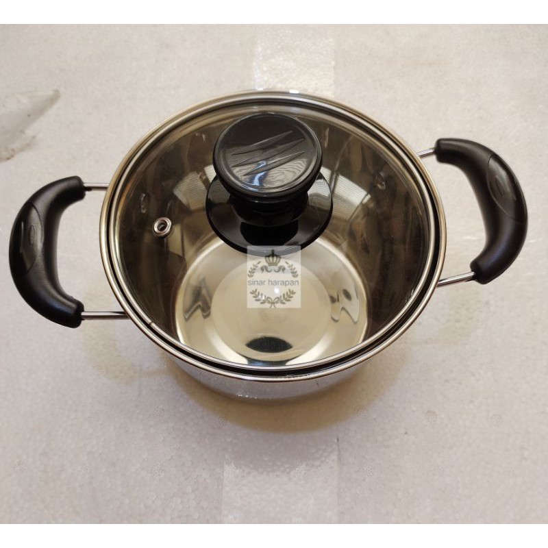 Panci susu mie mi TUTUP KACA stenlis milk pot stainless steel murah/PANCI SUSU (MILK POT)