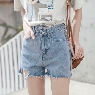  Celana  Pendek  Model High Waist Gaya Korea  Bahan Denim 