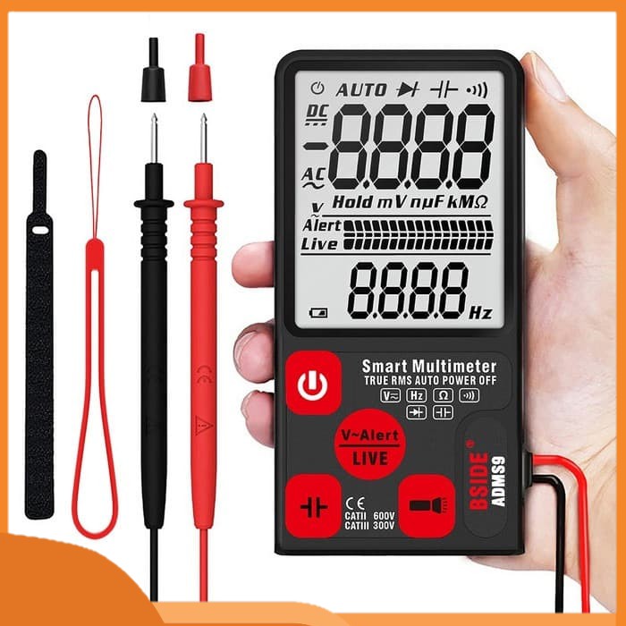 Multimeter Digital Tester Voltmeter Ohm Resistance NCV BSIDE ADMS9 TOPTECHSMG