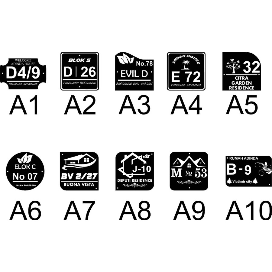 Papan Akrilik ALAMAT nomor rumah TERMURAH EKONOMIS ADN.in