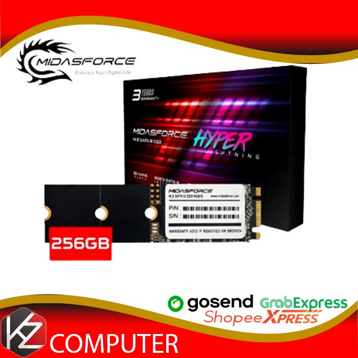 M2 256GB SSD SATA MIDAS FORCE M.2 2240 2260 2280 SSD SATA - Garansi RESMI 3thn