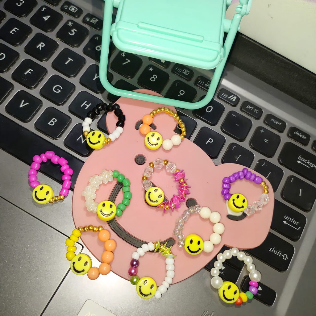 Ring Smile Mixed/Beads/Manik-Manik/Lucu/Termurah/5.5/MIN BUY 5 PCS BISA DI MIX DENGAN CINCIN LAINNYA