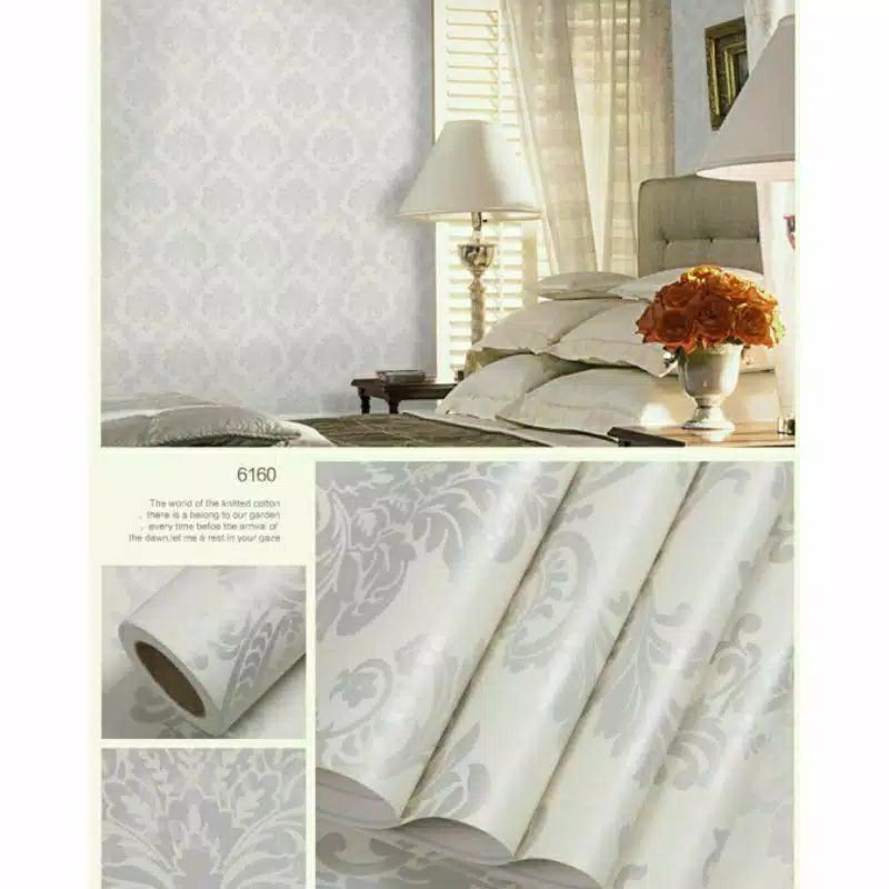 Wallpaper Dinding Motif Batik SIlver 10m x 45cm