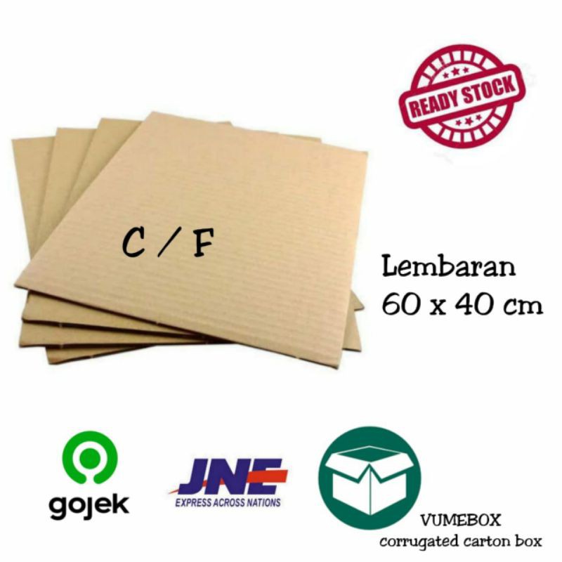 

KARDUS KARTON LEMBARAN 60 X 40 SINGLE WALL SHEET POLOS WAJIB BUBBLE WRAP KALAU MAU AMAN