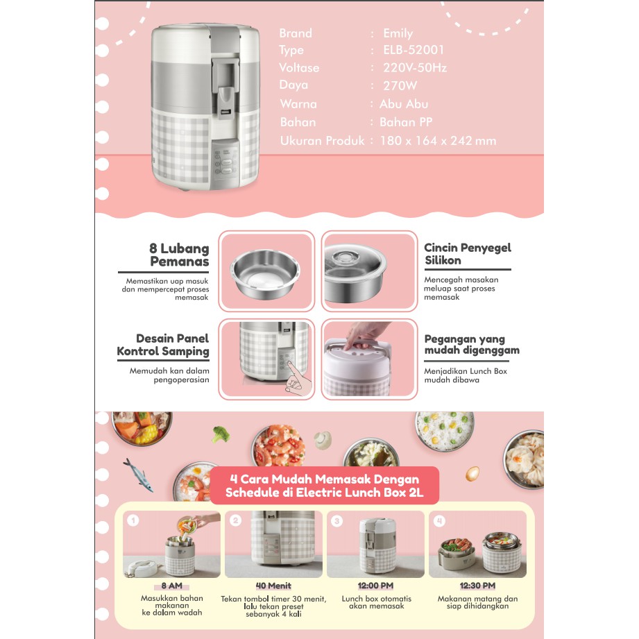 Emily Electric Lunch Box  / Container Makanan Bayi / Food Processor