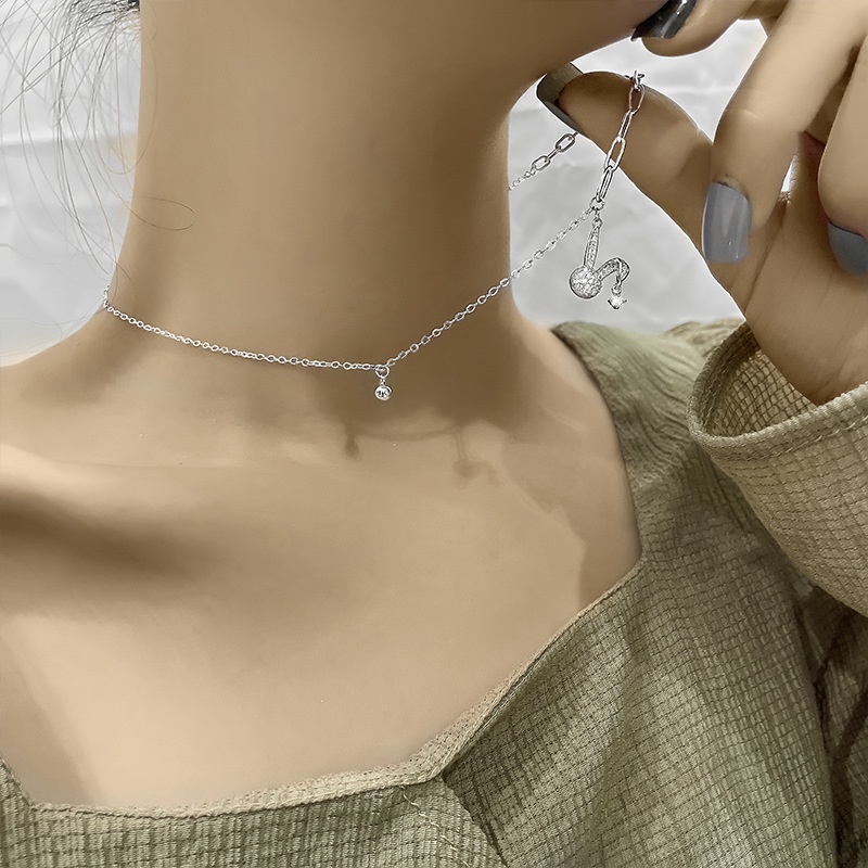 Kalung Rantai Liontin Kelinci Lucu Hias Berlian Zircon Ala Korea Untuk Wanita