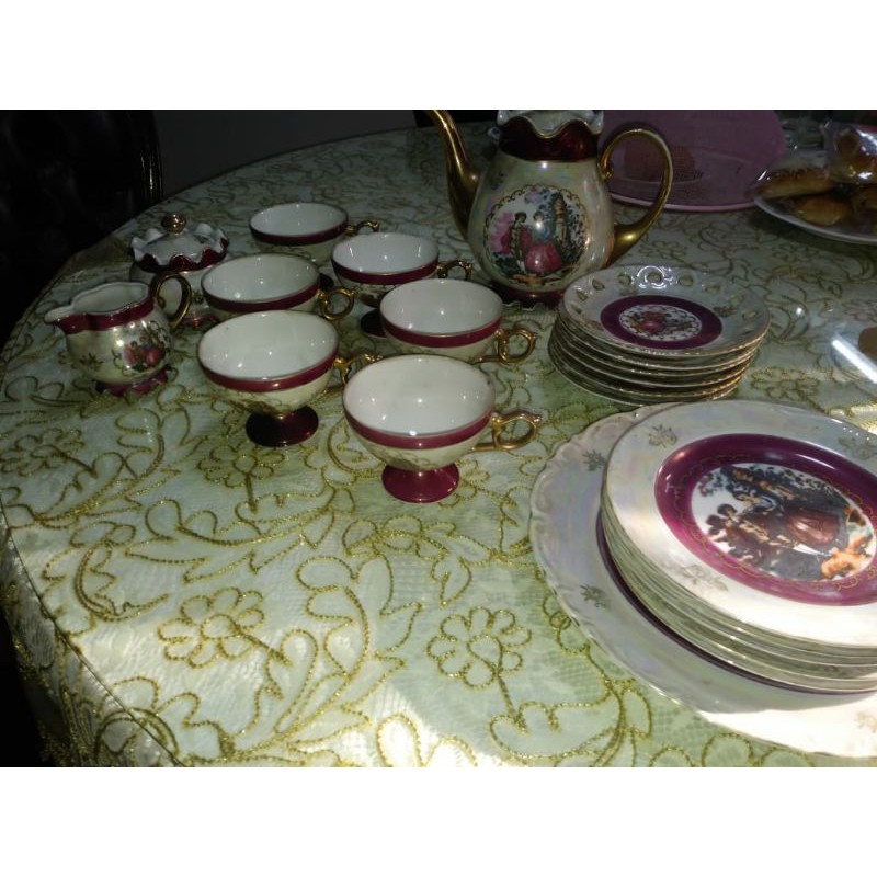 Satsuma Dragon Tea Pot Set Japan / Tea Cup & Saucer / Sugar Jug / Cake Plate