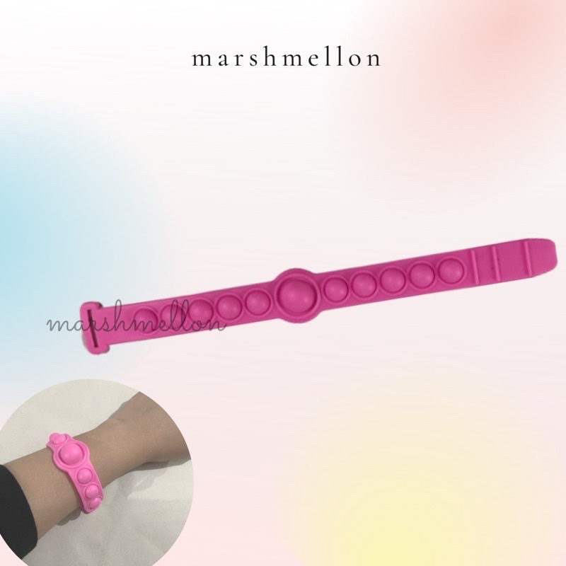 Gantungan Kunci Pop It & Gelang Pop It Pastel Rainbow | Pop It Gurita | Princess Key Chain (Snow White Cinderella Aurora Belle) | Pop It Warna Lilac Pink Tosca Fidget Key Chain Macaron-Gelang Pink