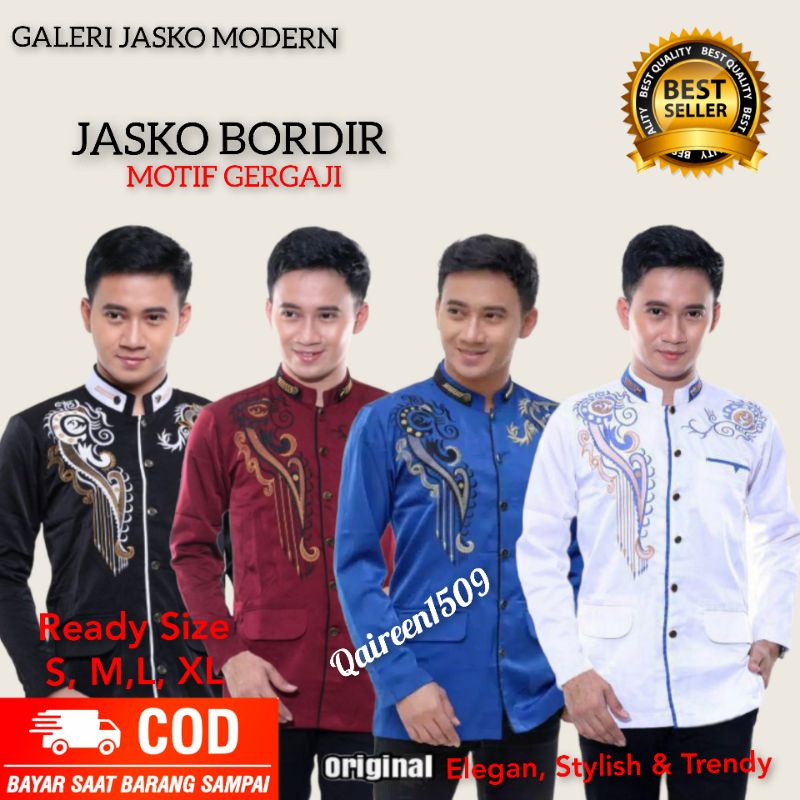 Jasko putih Bordir | Jas koko Pria | Jasko hitam | Jasko Merah Marun | Baju Koko dewasa | Jasko Biru