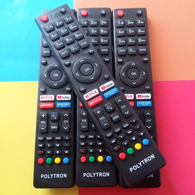 REMOTE TV POLYTRON LED ANDROID SMART TV 81i960 Grade Ori tombol Empuk