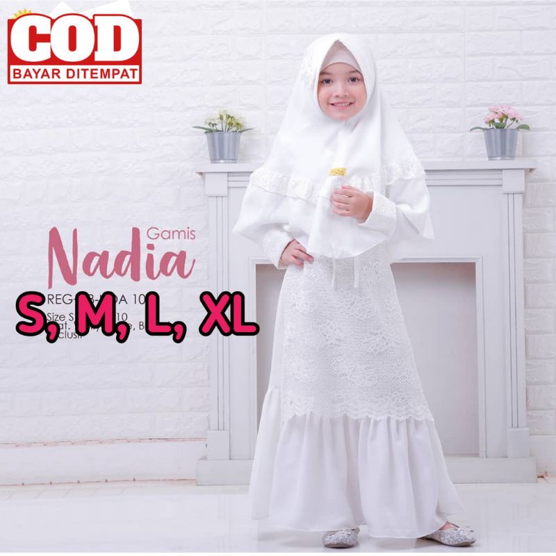 Gamis Putih Anak Perempuan 1-10TH Baju Muslim Anak TK/SD