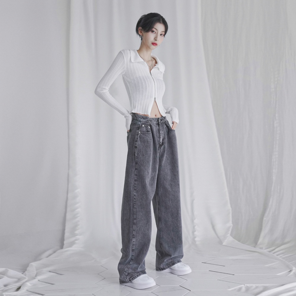 Celana Jeans Wanita Kekinian Jumbo Jens Hitam High Waist Celana Boyfriend Loose Denim Pants