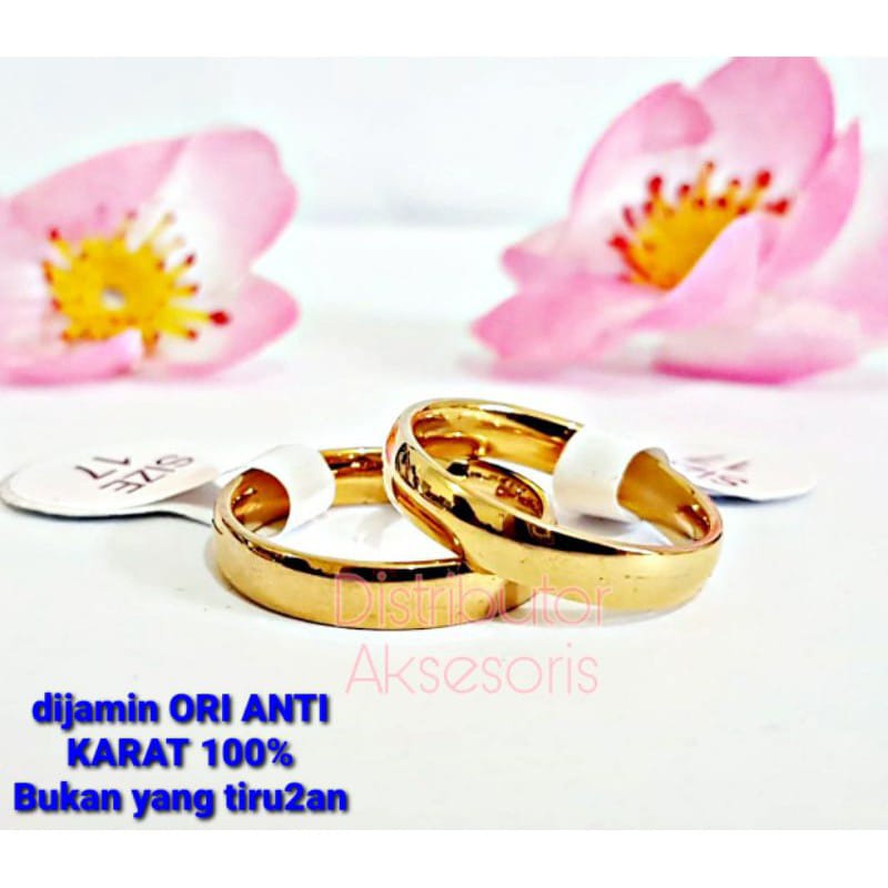 cincin titanium emas anti luntur harga satuan