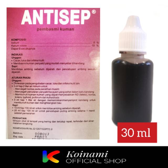 ANTISEP 30 ML / DISINFEKTAN ANTISEPTIK / MEDION