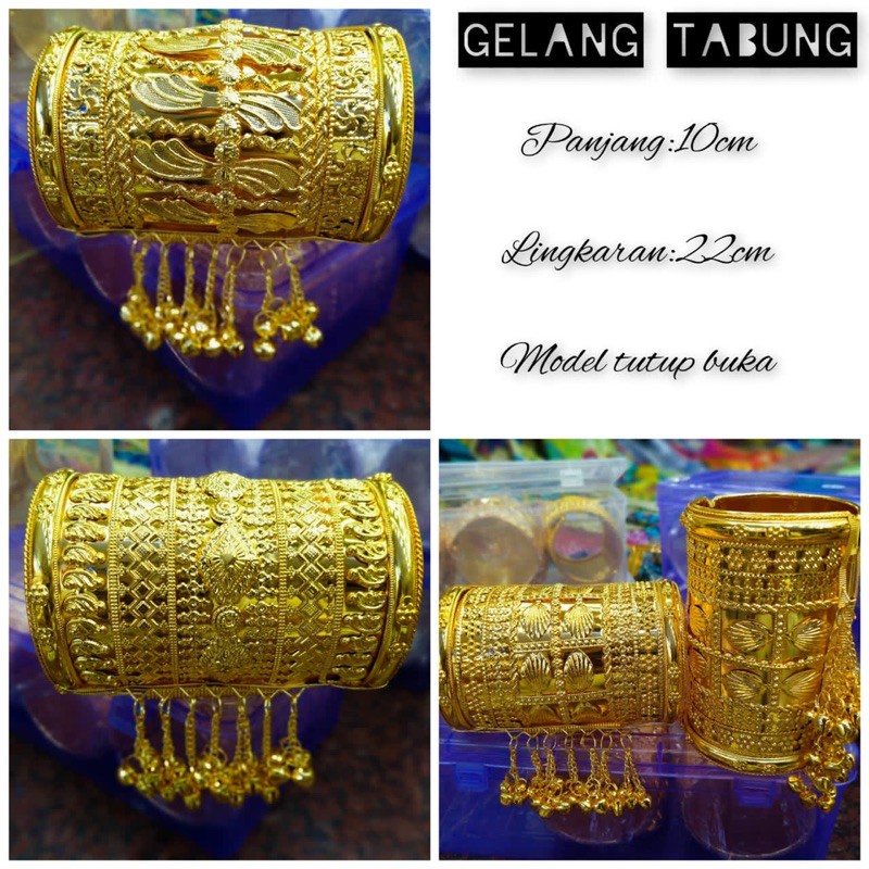 Gelang keroncong tabung bahan perak tidak luntur.