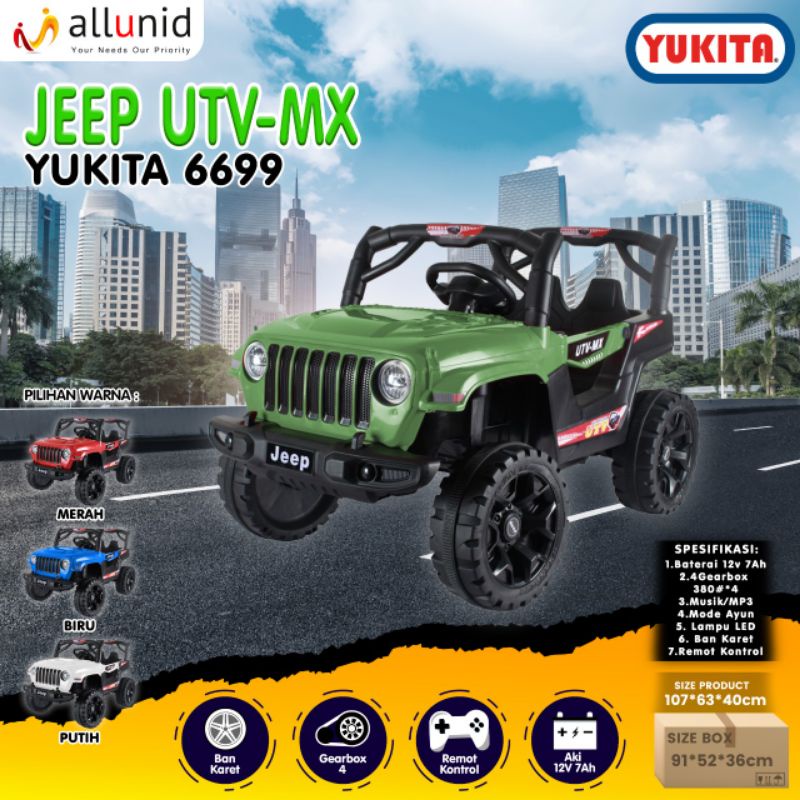 MOBIL AKI YUKITA 6688 JEEF RAFT DAN YUKITA 6699 JEEP UTV - MX AKI 12 VOLT