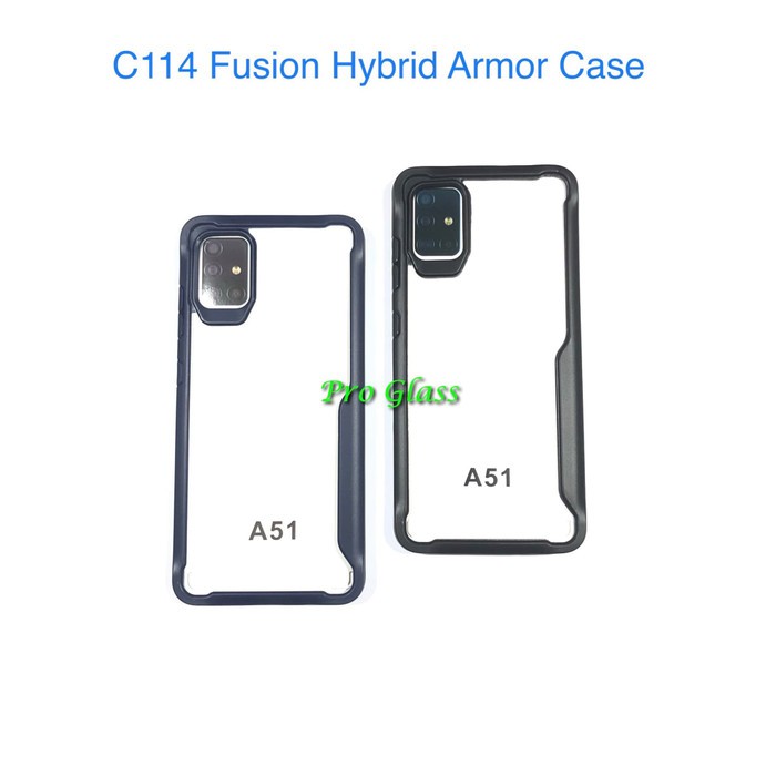 C114 Samsung A50 / A50s / A51 / A71 / M30 / A40s Fusion Hybrid Armor Case Silicone Acrylic