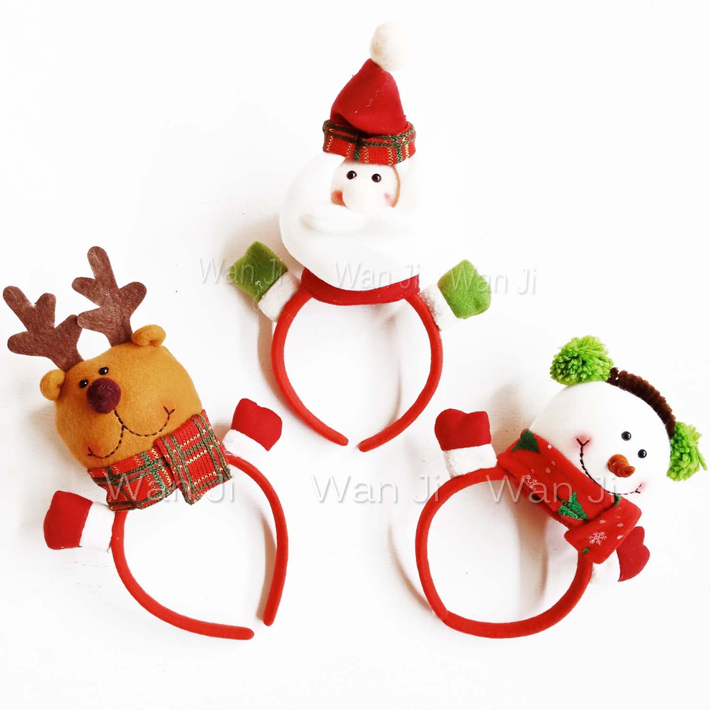 Bando Natal Premium 3D Boneka BN 19-21 | Topi Natal Santa | Aksesoris Tanduk Rusa