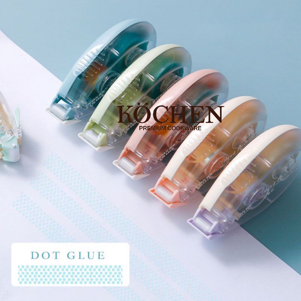 MYKOCHEN.INA Glue Tape Roller Double Tape Lem Super Kuat Kering Lem Kertas Pita Double Side Berkualitas Journaling Jurnal Aesthetic Untuk Tempel Stikcer Hiasa Buku Diary Scrapbook