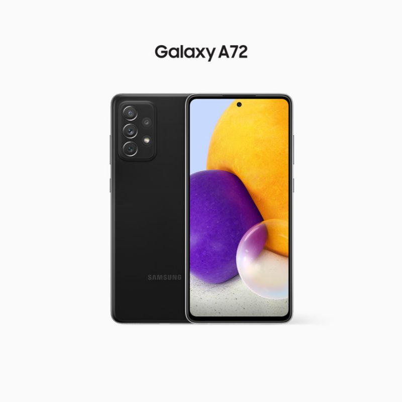 HP Baru Samsung Galaxy A72 8/256 Ram 8GB Rom internal 256GB - New SEIN Original Garansi Resmi - Handphone Tipe Tinggi - 64MP NFC Super AMOLED - Warna Terbaru Black violet Blue White Hitam Ungu Biru Putih - 8/128 128GB 8 128 256 GB-Awesome Black