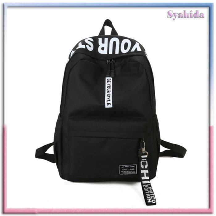 Tas BE MY STYLE | Tas Ransel Backpack Korea Ransel Sekolah - Abu-abu Murah