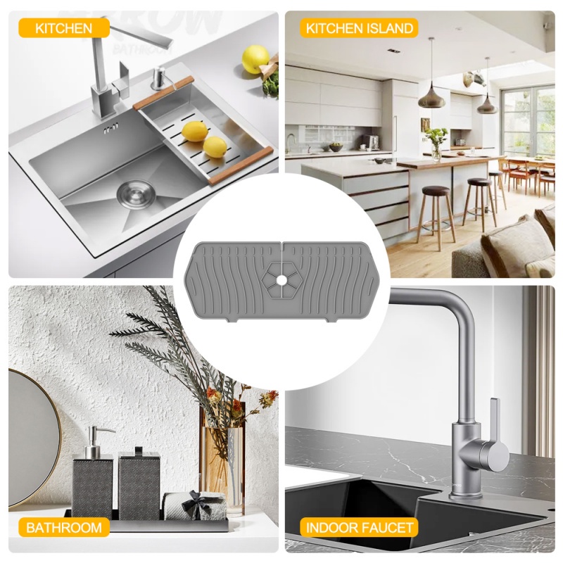 【COD】Kitchen Silicone Faucet Absorbent Mat / Sink Splash Guard / Silicone Faucet Splash Mat / Faucet Absorbent Mat /Bathroom Kitchen Gadgets