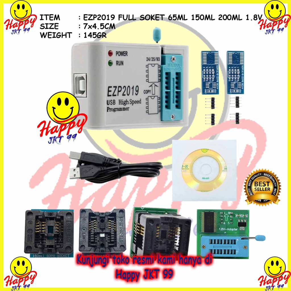 [ HAPPY JKT 99 ] FULLSET ALAT FLASH BIOS PROGRAMMER EZP2019 150ML+200ML+65ML+1.8V ORIGINAL