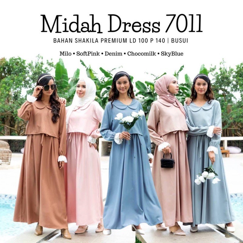 [REAL PICTURE] MIDAH DRESS SHAKILA PREMIUM GAMIS LEBARAN TANAH ABANG PGMTA METRO GROSIR SUPPLIER