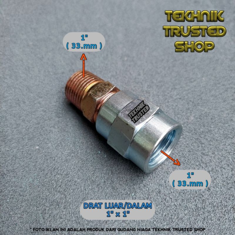 Vlok sok drat luar 1" × 1" Drat dalam Nepel reducer sambungan Besi