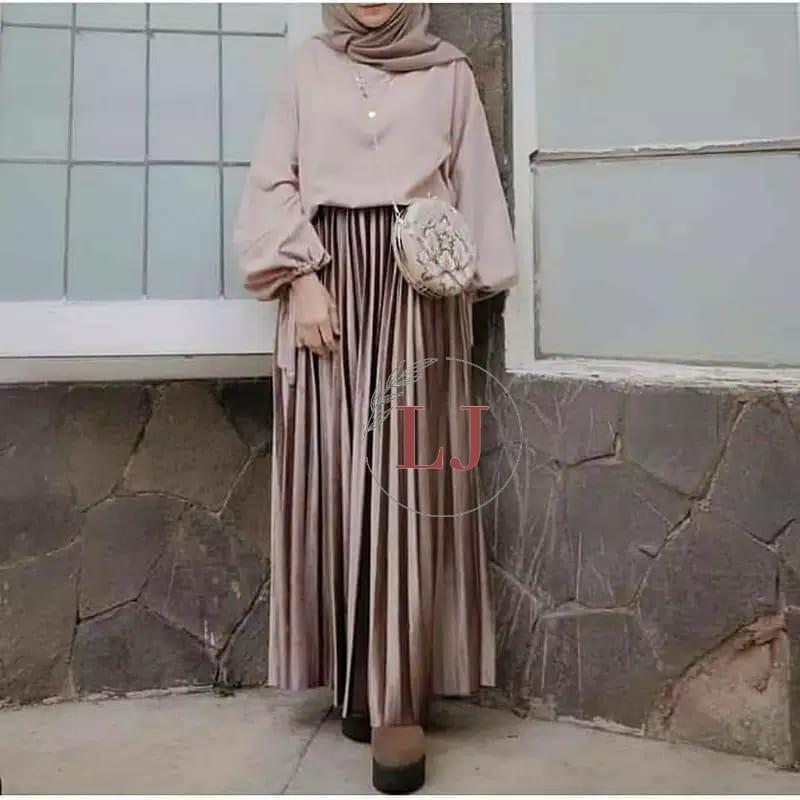 Termurah Rok Plisket Suede Premium | COD Rok Plisket Beludru Import | ORI Rok Suede Premium | Rok  Bludru Velvet Import