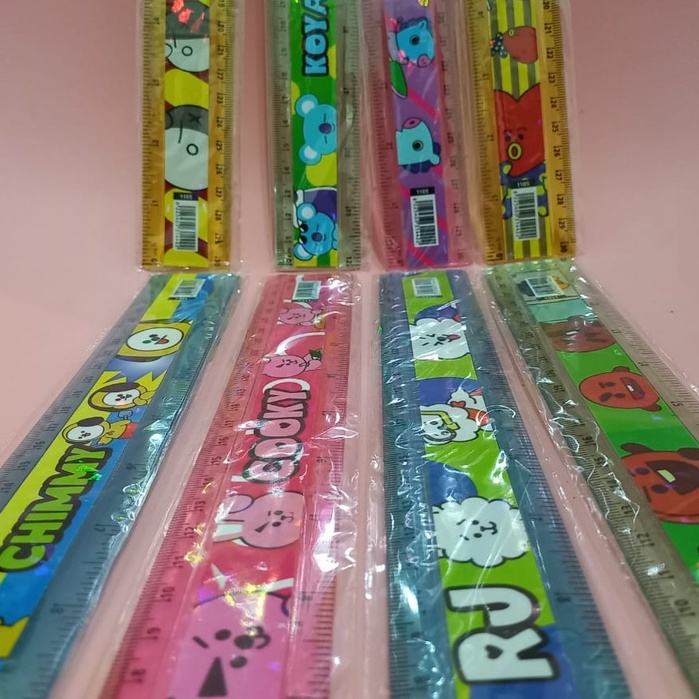 Penggaris Karakter BT21 BTS Murah Panjang 30 cm (Bisa Pilih Karakter BTS)