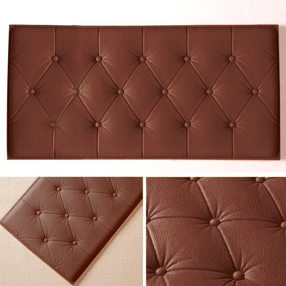 PROMO!! BUY 25 FREE 1 !! Wallpaper Foam 3D Sticker HeadBoard / Bed Wall Stiker Foam-BROWN