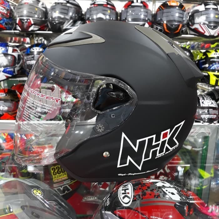 Helm NHK R6 Black Doff Matt Hitam doff Halface
