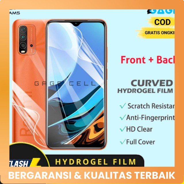 USAMS Hydrogel Film Antigores Screen Protector Depan Belakang Xiaomi Redmi 9T Full Cover Original