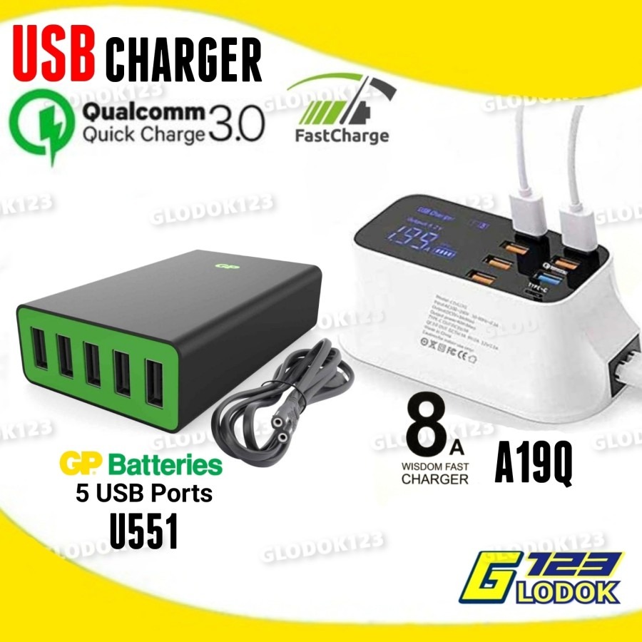 Multi Charger USB Hub 3.0 Quick Fast Charging Adapter Type C HP Tablet