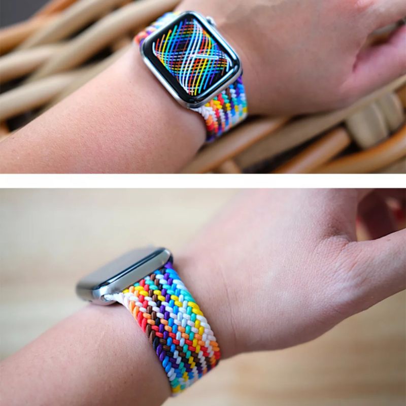 Braided Solo Loop / Nylon Braided Strap Untuk Apple Watch 45mm 44mm 42mm iWatch Series SE 6 5 4 3 2 1