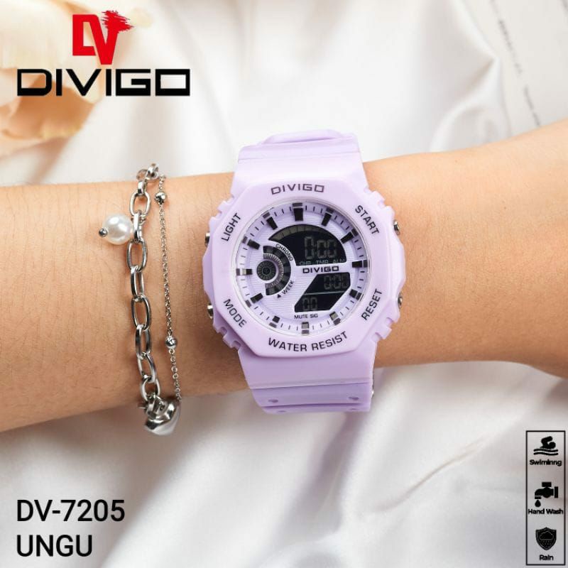 Dv 7205 Jam Tangan Divigo Pria Wanita Rubber Best Bayar Ditempat