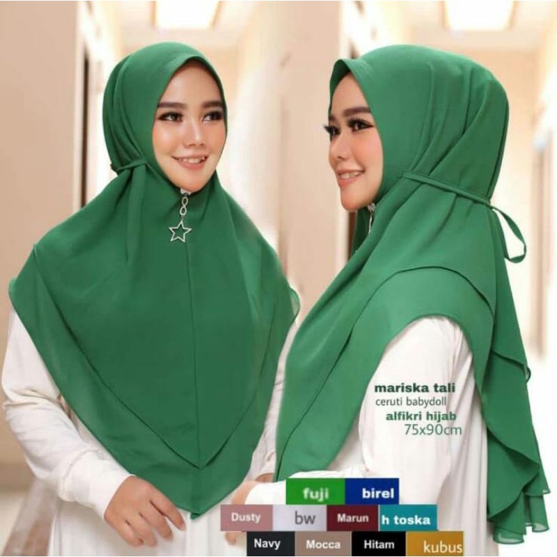 Jilbab Khimar Bergo Ceruty Mariska Tali