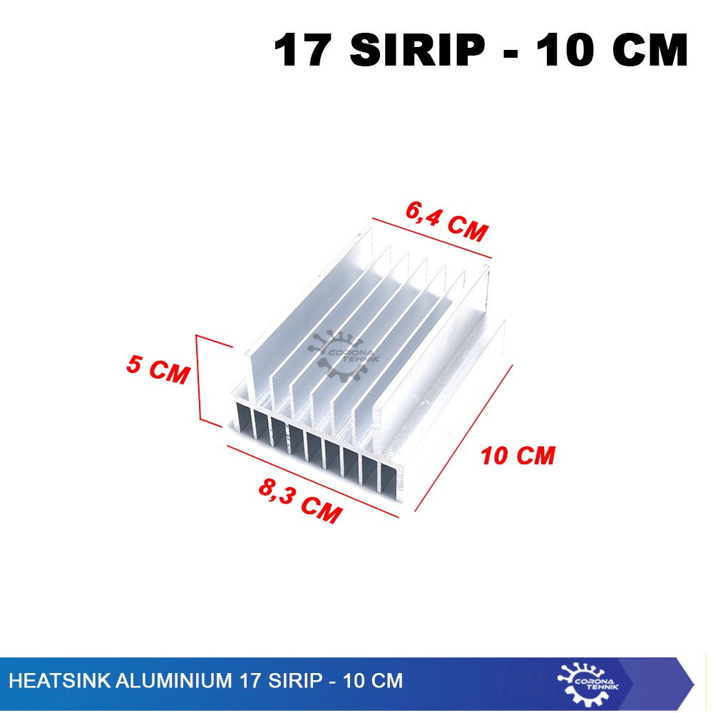 17 Sirip - 10 cm - Heatsink Aluminium