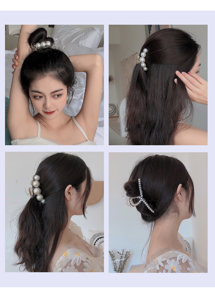 The New Retro Shark Clip Korean Version of the Pearl Clip Girl Hair Accessories