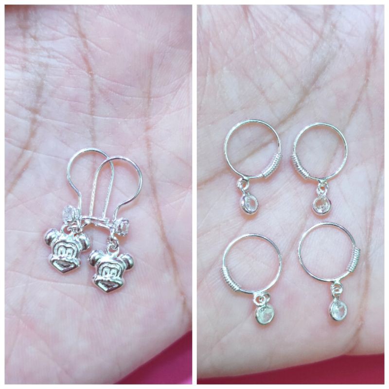 ANTING ANAK SILVER 925 LAPIS EMAS PUTIH