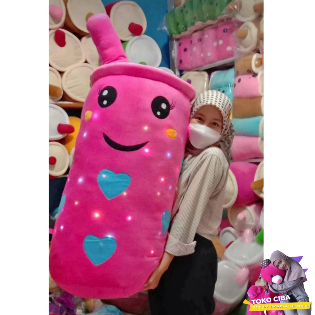 Boneka Boba Super Besar Ada Lampu LED Ukuran 1 Meter Boneka Boba Jumbo Boneka Boba Besar Boneka Boba